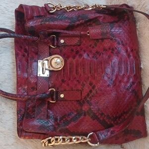 MICHAEL KORS LEATHER "REPTILE" DESIGN HANDBAG | HB255